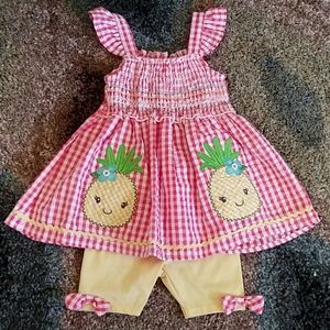 Nannette kids pineapple summer outfit 2T
